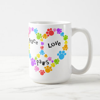 Herzfriedenszeichen-Tasse! Tatzendrucke! Kaffeetasse