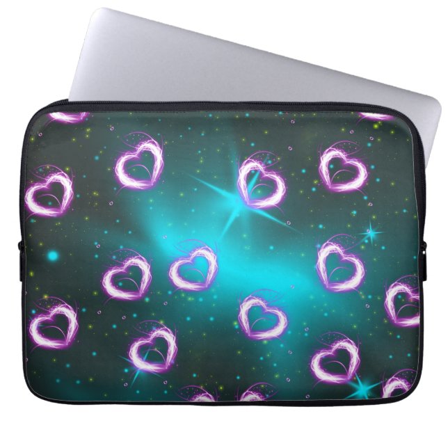Herzgalaxie Laptopschutzhülle (Vorderseite)