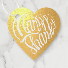 Herzgeformte vielen Dank in 4 Sprachen Geschenkanhänger