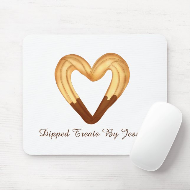 Herzgeformter Churro in Schokolade getaucht Mousepad (Mit Mouse)