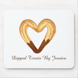 Herzgeformter Churro in Schokolade getaucht Mousepad