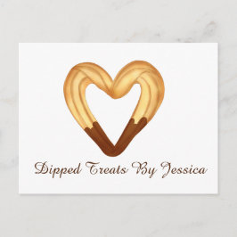 Herzgeformter Churro in Schokolade getaucht Postkarte
