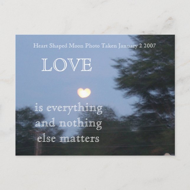 Herzgeformter Mond Postkarte (Vorderseite)