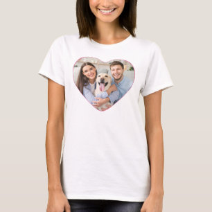 Herzgeformtes Foto - benutzerdefinierte Farbe T-Shirt