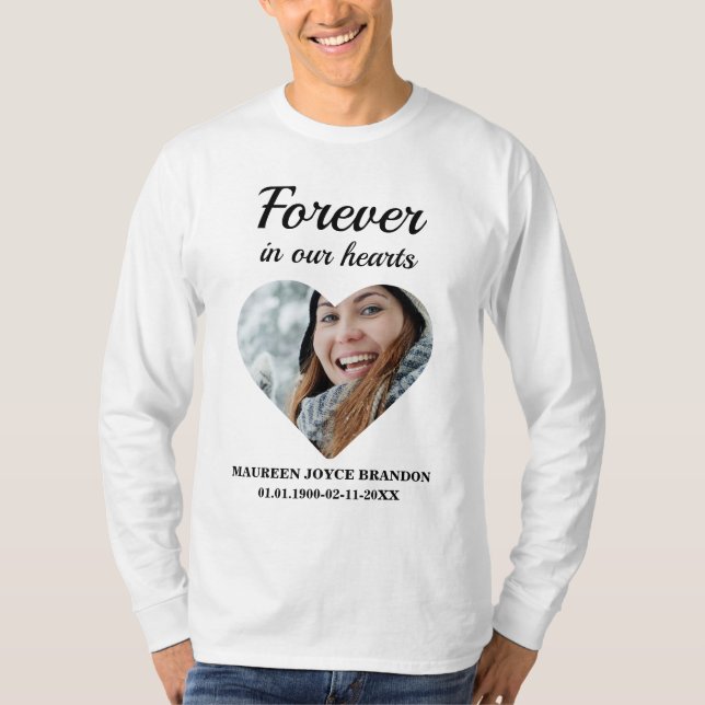 Herzgeformtes Foto für immer in unseren Herzen T-Shirt (Vorderseite)