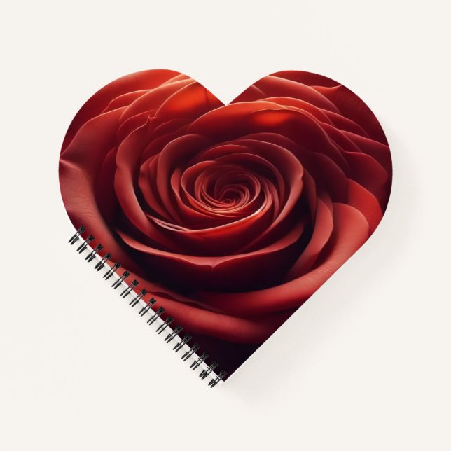 Herzgeformtes Rose SpiralNotebook Notizbuch (Vorderseite)