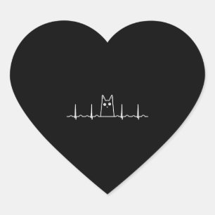 Herzgeschenk für Schwarze Katzen Herz-Aufkleber