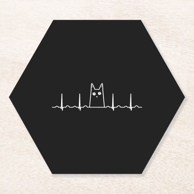 Herzgeschenk für Schwarze Katzen Untersetzer (Vorderseite)