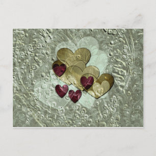 Herzgeschenke Gold und Ruby Postkarte
