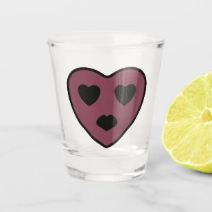 Herzgesicht Schmollmund Schnapsglas