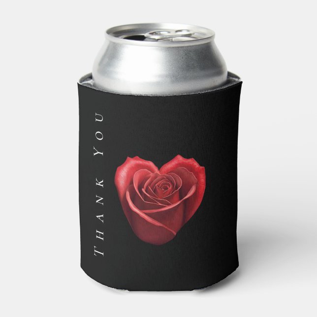 Herzgestalterische Rote Rose-Hochzeit-Dankeschön Dosenkühler (Kanne Vorderseite)