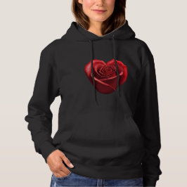 Herzgestalterische Rote Rose-Valentinstag Hoodie