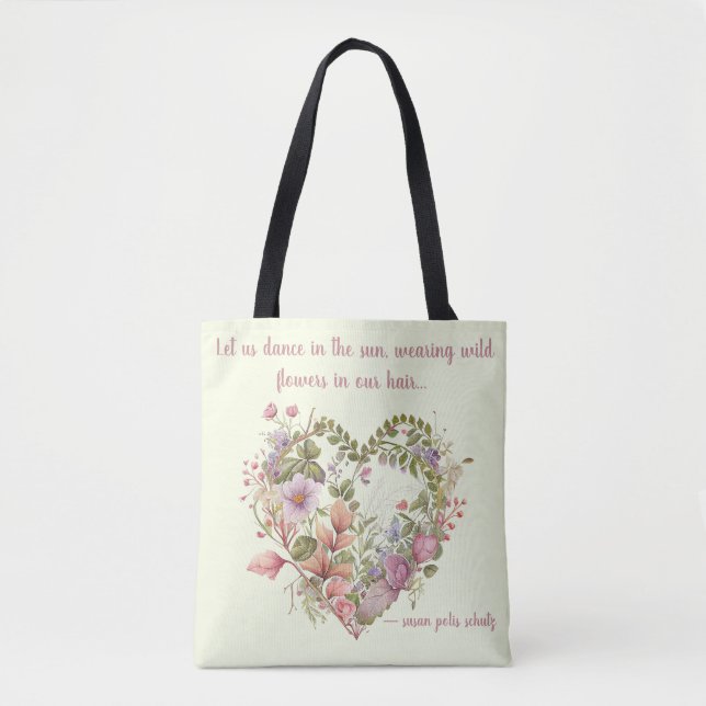 Herzgestalterischer Kranz von Fernen und Wildblume Tasche (Vorderseite)