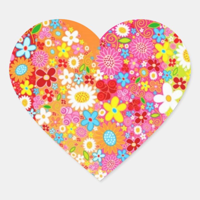 HERZGESTALTETE BLUMENSTICKER - GIFTWRAPPING Herz-Aufkleber (Vorderseite)