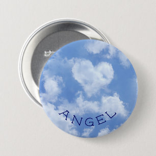 Herzgestaltete Cloud Lovely Blue Template Elegant Button