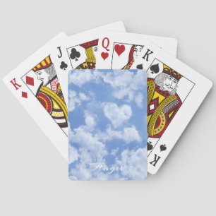 Herzgestaltete Cloud Lovely Blue Template Elegant Spielkarten