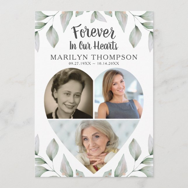 Herzgestaltete Foto Collage Botanische Gedenkstätt Programm (Vorderseite)