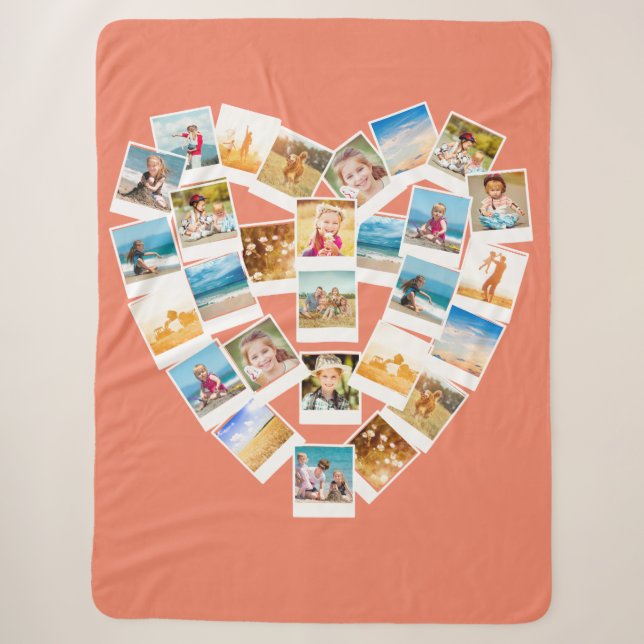 Herzgestaltete Foto Collage Custom Fotos  Sherpadecke (Vorderseite)