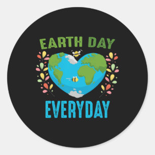 Herzgestalteter Earth Day Alltägliche Bienen Welt- Runder Aufkleber