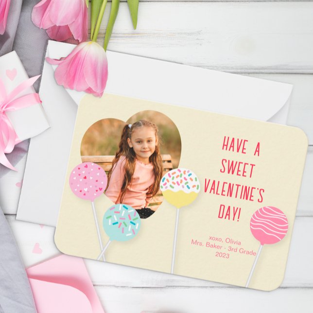 Herzgestaltetes Foto Valentinstag-Karte Mitteilungskarte (Classroom Valentine's Day Card)
