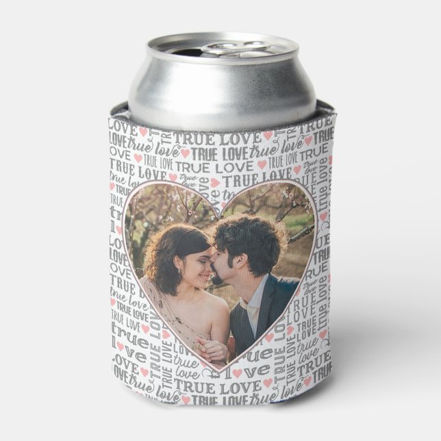 Herzgestaltetes Foto Wahre Love Valentines oder Ho Dosenkühler (Kanne Vorderseite)