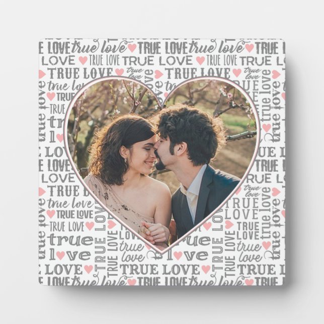 Herzgestaltetes Foto Wahre Love Valentines oder Ho Fotoplatte (Vorderseite)