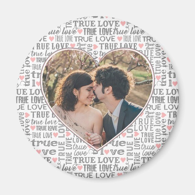 Herzgestaltetes Foto Wahre Love Valentines oder Ho Magnet (Vorne)