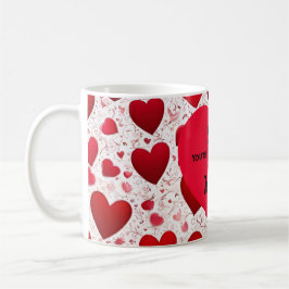 Herzgestaltetes individuelles Nachrichtenvalentine Kaffeetasse