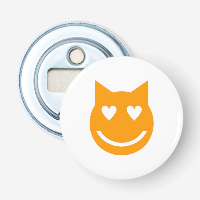 Herzgestapelte Augen Emoji Flaschenöffner (Vorderseite)