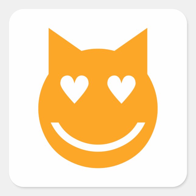 Herzgestapelte Augen Emoji Quadratischer Aufkleber (Vorderseite)