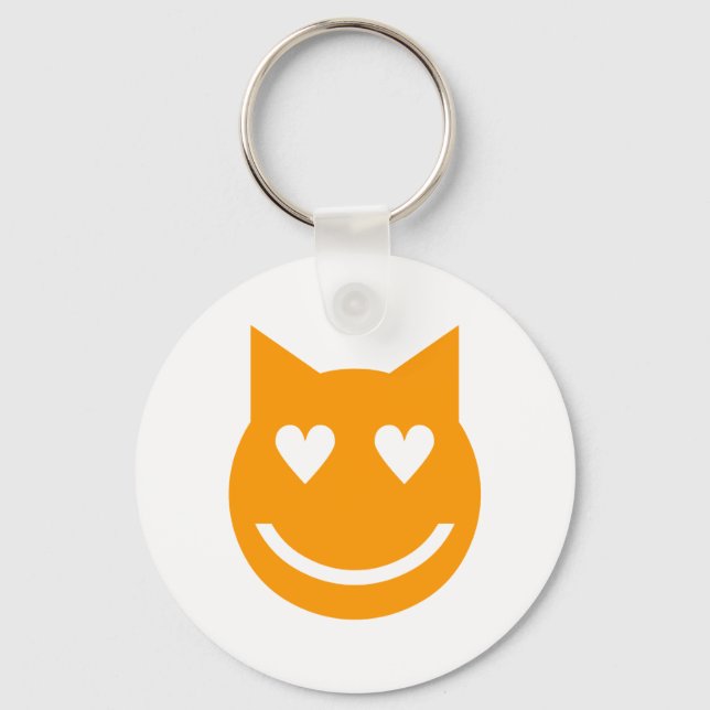 Herzgestapelte Augen Emoji Schlüsselanhänger (Vorderseite)