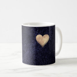 Herzgestapelter Mond in der Sternennacht Kaffeetasse