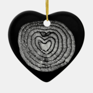 Herzgestreifte Zwiebel Keramik Ornament