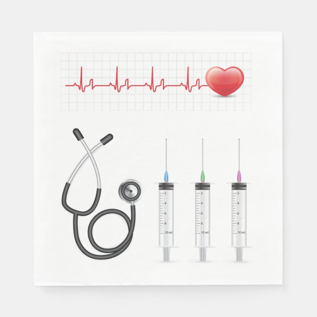 Herzgesundheit Herzmedizin Serviette (Vorderseite)