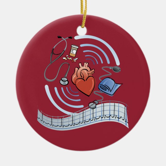 Herzgesundheit Keramikornament (Vorne)