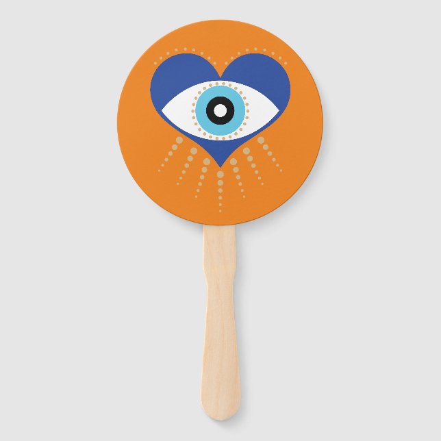 Herzgriechisches Böses Auge Fächer (Vorderseite)