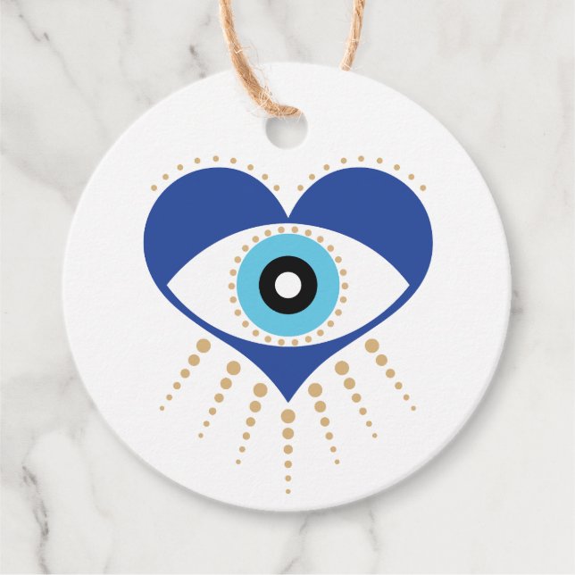 Herzgriechisches Böses Auge Geschenkanhänger (Vorderseite)