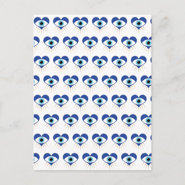 Herzgriechisches Böses Auge Postkarte (Vorderseite)