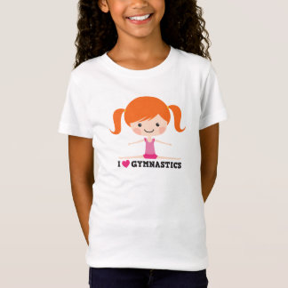 Herzgymnastik-Cartoonmädchen-Seitenspalte der T-Shirt