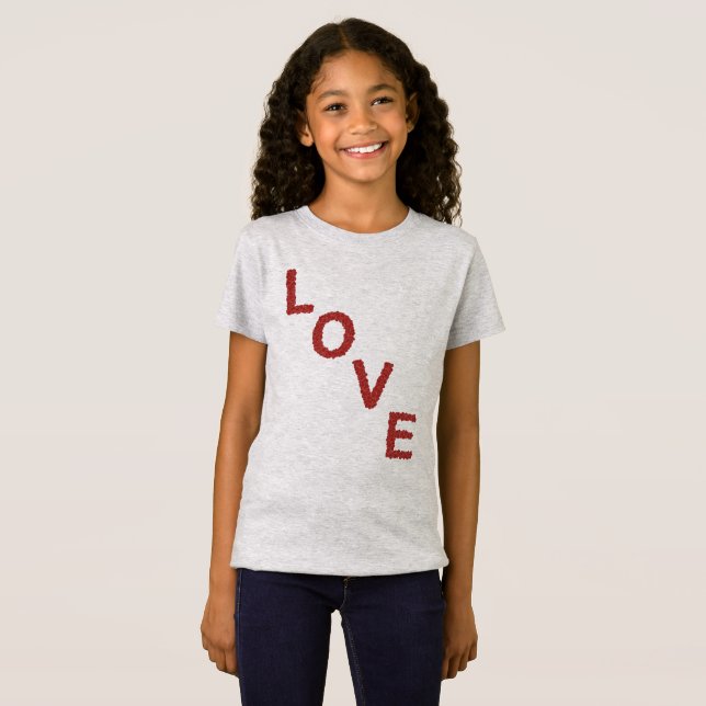 Herzhaftes LOVE-Design aus roten Herzen für Sie T-Shirt (Vorne ganz)