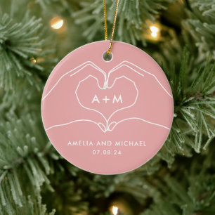 Herzhandgriff Couple Verlobung neu verheiratet Keramik Ornament
