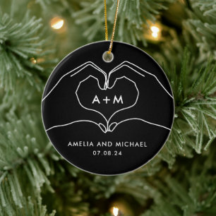 Herzhandgriff Couple Verlobung neu verheiratet Keramik Ornament