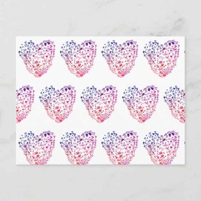 Herzherz Zeichnend Postkarte (Vorderseite)