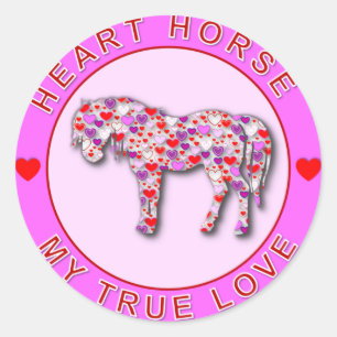 HERZHORSE RUNDER AUFKLEBER