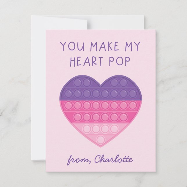 Herzinfarkt Pop Valentinkarte Dankeskarte (Vorderseite)