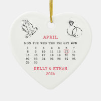 Herzkalender Hochzeitstag April 2024