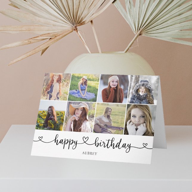 Herzkalligrafie Foto Happy Birthday Card Karte (Von Creator hochgeladen)