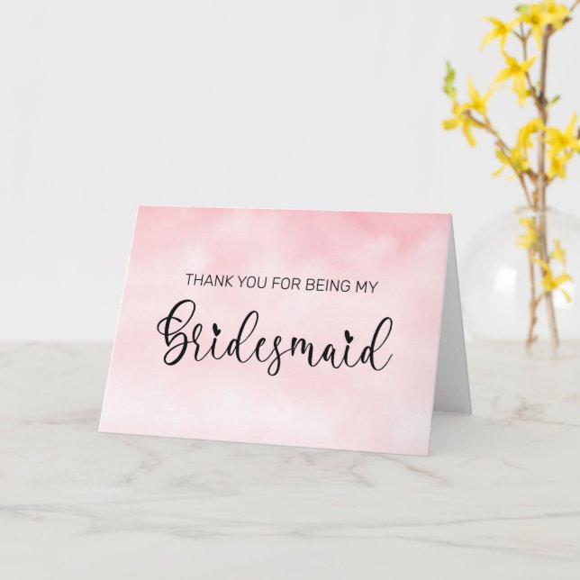 Herzkalligraphie Bridesmaid Vielen Dank Karte (Gelbe Blume)