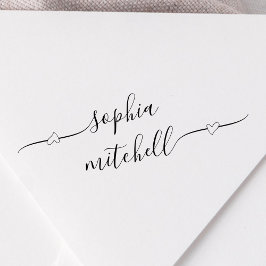 Herzkalligraphie Name Rubber-Briefmarke Gummistempel