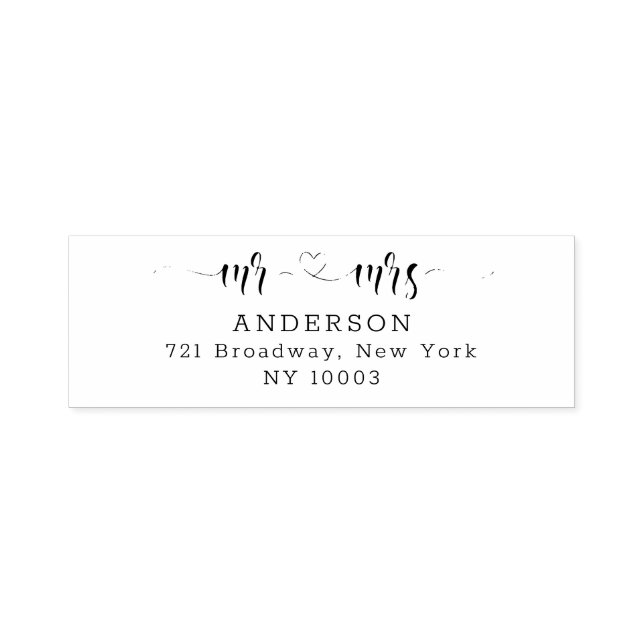 Herzkalligraphische SkriptRücksendeadresse Permastempel (Design)